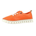 Orange - Side - Lunar Womens-Ladies St Austell Leather Plimsolls