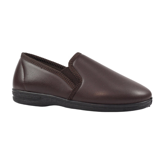 Brown - Front - Lazy Dogz Mens Trent II Slippers