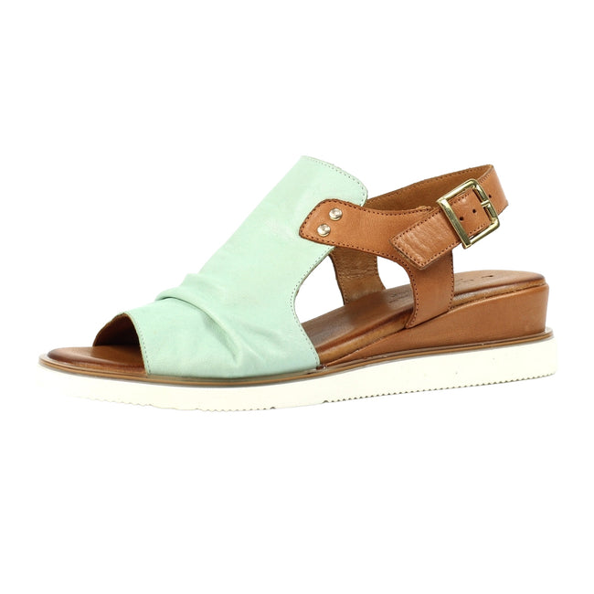 Mint - Side - Lunar Womens-Ladies Steffi Leather Wedge Sandals
