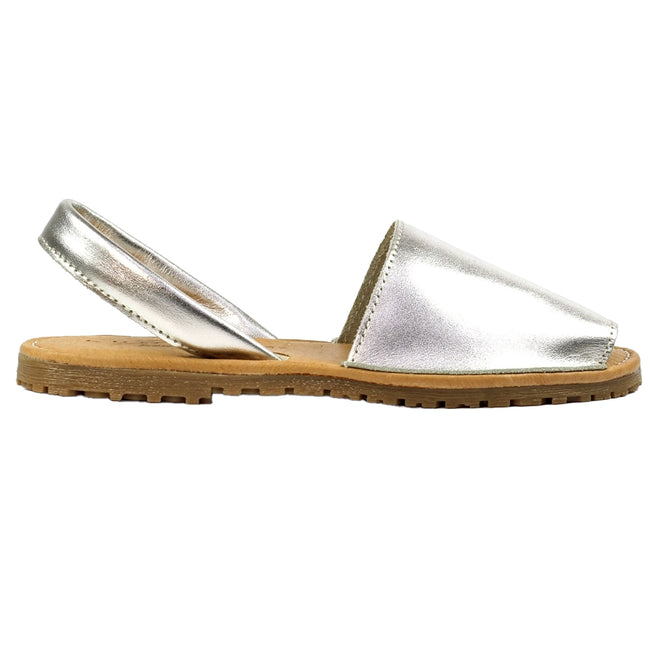 Silver - Back - Lunar Womens-Ladies Ameera Leather Sandals