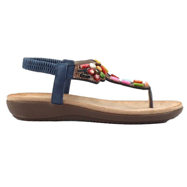 Blue - Back - Lunar Womens-Ladies Rachel Sandals