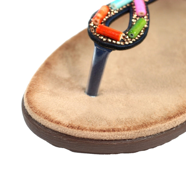Blue - Side - Lunar Womens-Ladies Rachel Sandals