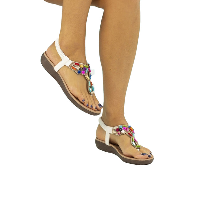 White - Front - Lunar Womens-Ladies Rachel Sandals