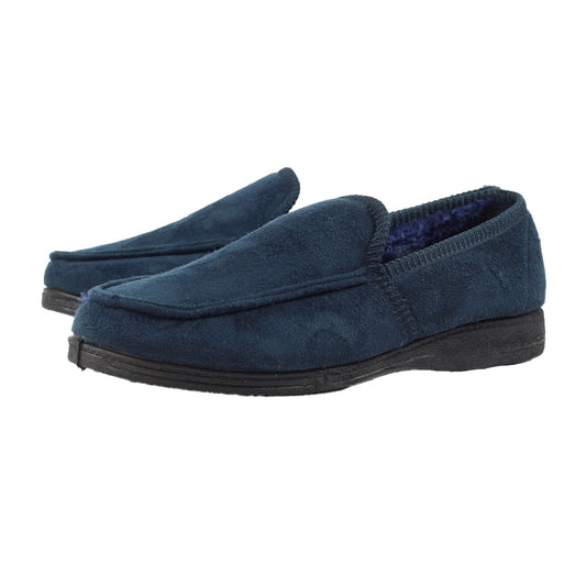 Navy - Front - Lazy Dogz Mens Eden II Slippers