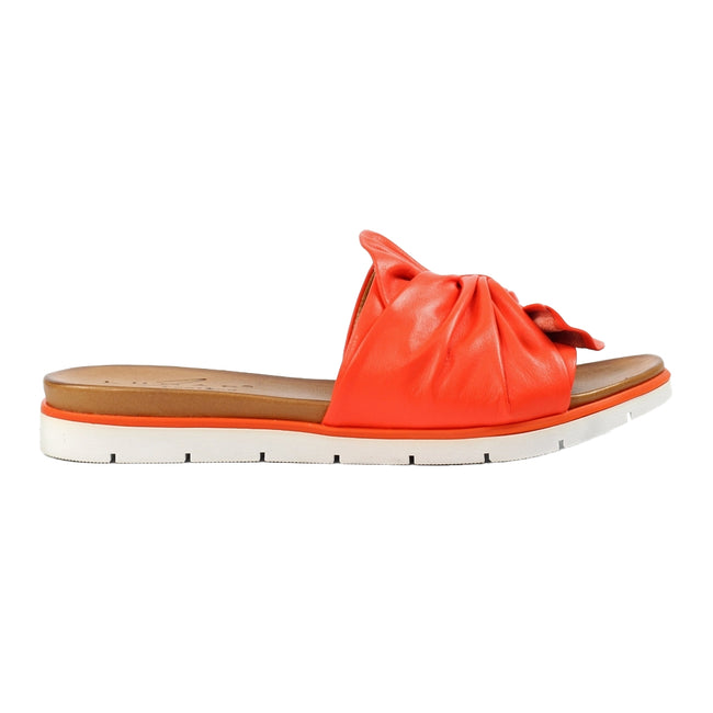 Orange - Back - Lunar Womens-Ladies Sunshine Leather Sandals