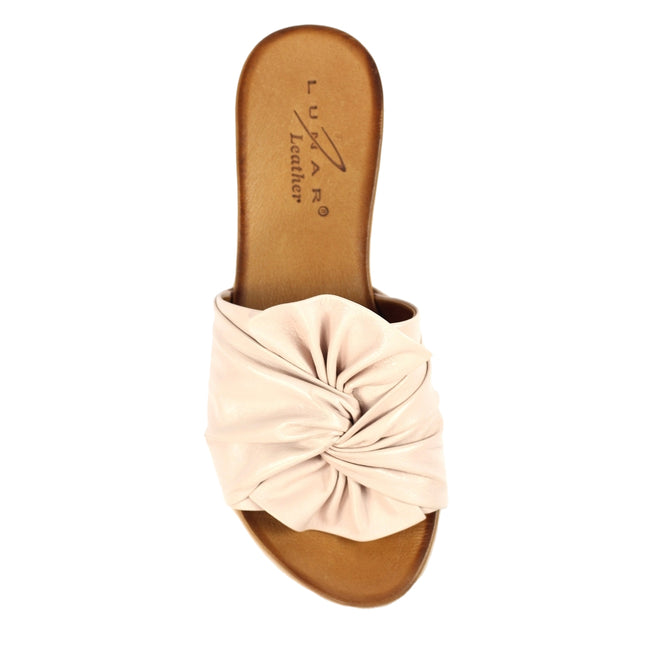 Pink - Side - Lunar Womens-Ladies Sunshine Leather Sandals
