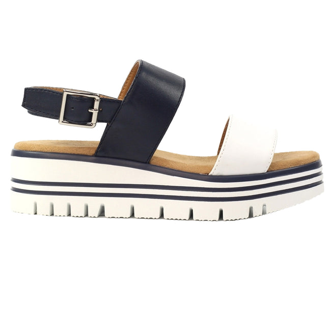 Blue - Back - Lunar Womens-Ladies Missy Tan Sandals