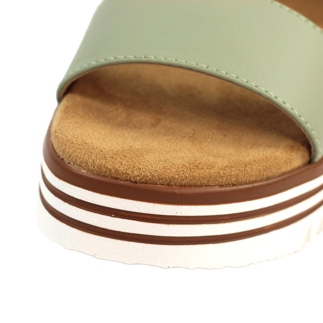 Brown - Side - Lunar Womens-Ladies Missy Tan Sandals