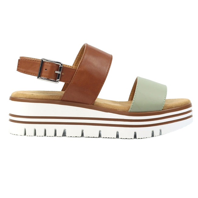 Brown - Back - Lunar Womens-Ladies Missy Tan Sandals