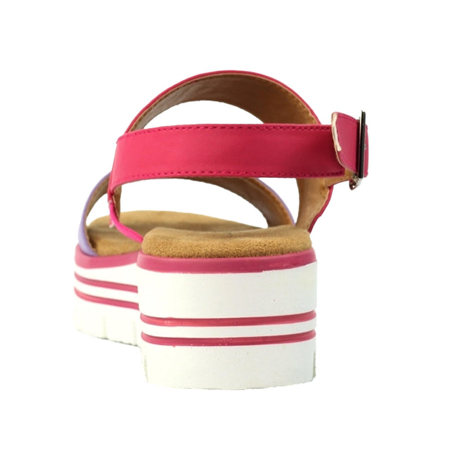 Pink - Side - Lunar Womens-Ladies Missy Tan Sandals