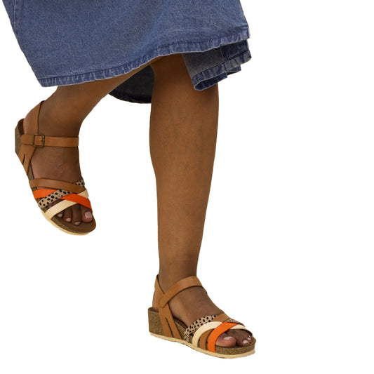 Brown - Front - Lunar Womens-Ladies Selina Sandals