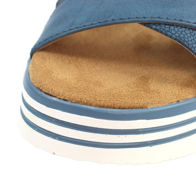 Blue - Side - Lunar Womens-Ladies Elise Sandals
