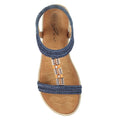 Blue - Back - Lunar Womens-Ladies Portofino Sandals