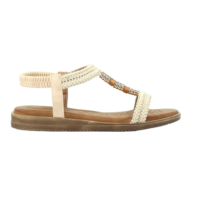 White - Back - Lunar Womens-Ladies Portofino Sandals