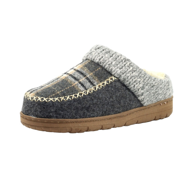 Grey - Side - Lunar Womens-Ladies Emblaze Slippers
