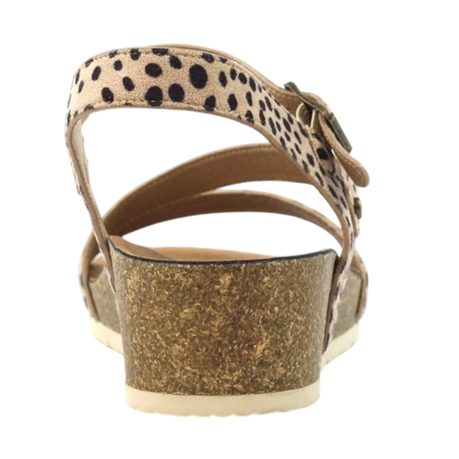 Ocelot - Back - Lunar Womens-Ladies Muster Wedge Sandals
