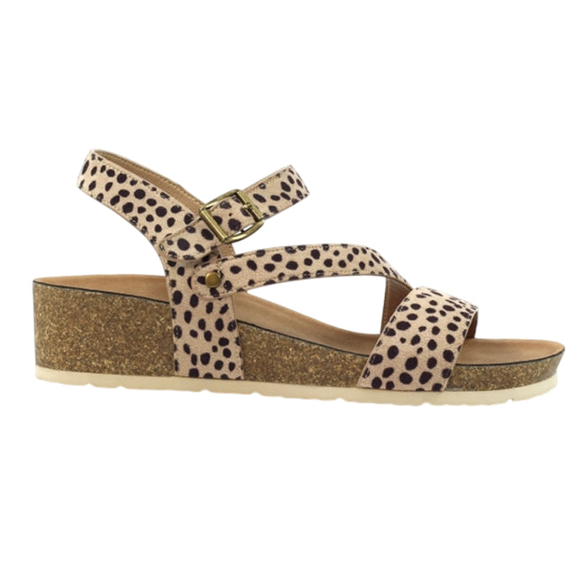 Ocelot - Side - Lunar Womens-Ladies Muster Wedge Sandals