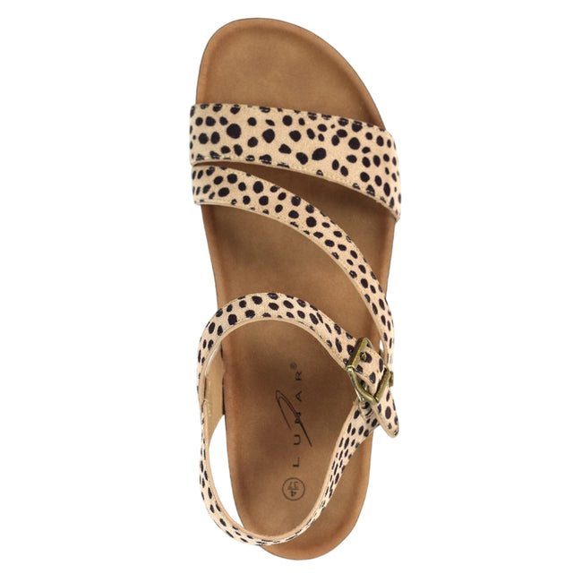 Ocelot - Close up - Lunar Womens-Ladies Muster Wedge Sandals