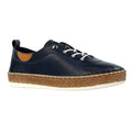 Navy - Front - Lunar Womens-Ladies Evie Leather Plimsolls