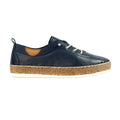 Navy - Side - Lunar Womens-Ladies Evie Leather Plimsolls