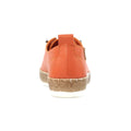 Orange - Back - Lunar Womens-Ladies Evie Leather Plimsolls