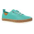 Turquoise - Front - Lunar Womens-Ladies Evie Leather Plimsolls