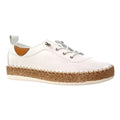 White - Front - Lunar Womens-Ladies Evie Leather Plimsolls