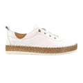 White - Side - Lunar Womens-Ladies Evie Leather Plimsolls