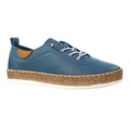 Mid Blue - Front - Lunar Womens-Ladies Evie Leather Plimsolls