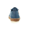 Mid Blue - Back - Lunar Womens-Ladies Evie Leather Plimsolls