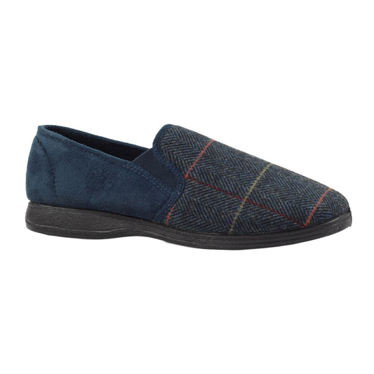 Navy - Front - Lazy Dogz Mens Harrison II Slippers