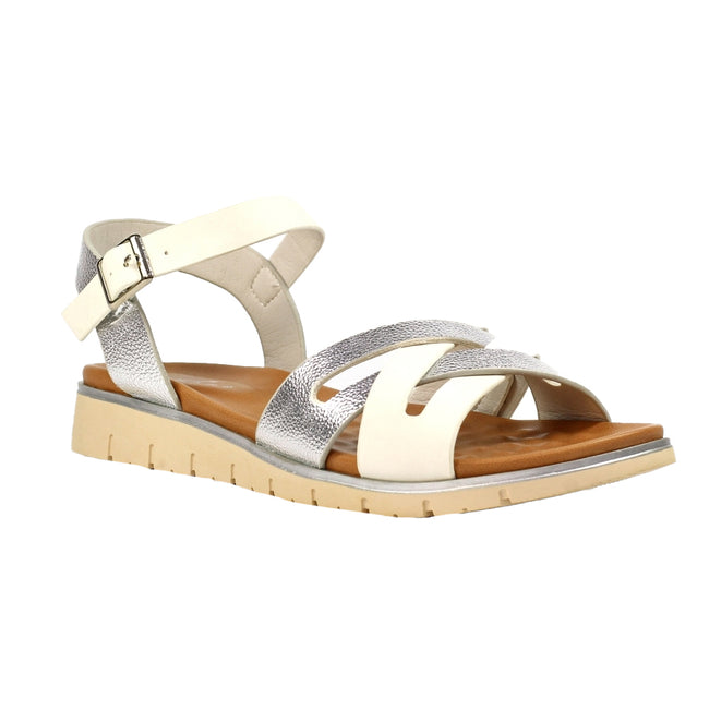 Silver - Back - Lunar Womens-Ladies Jane Sandals