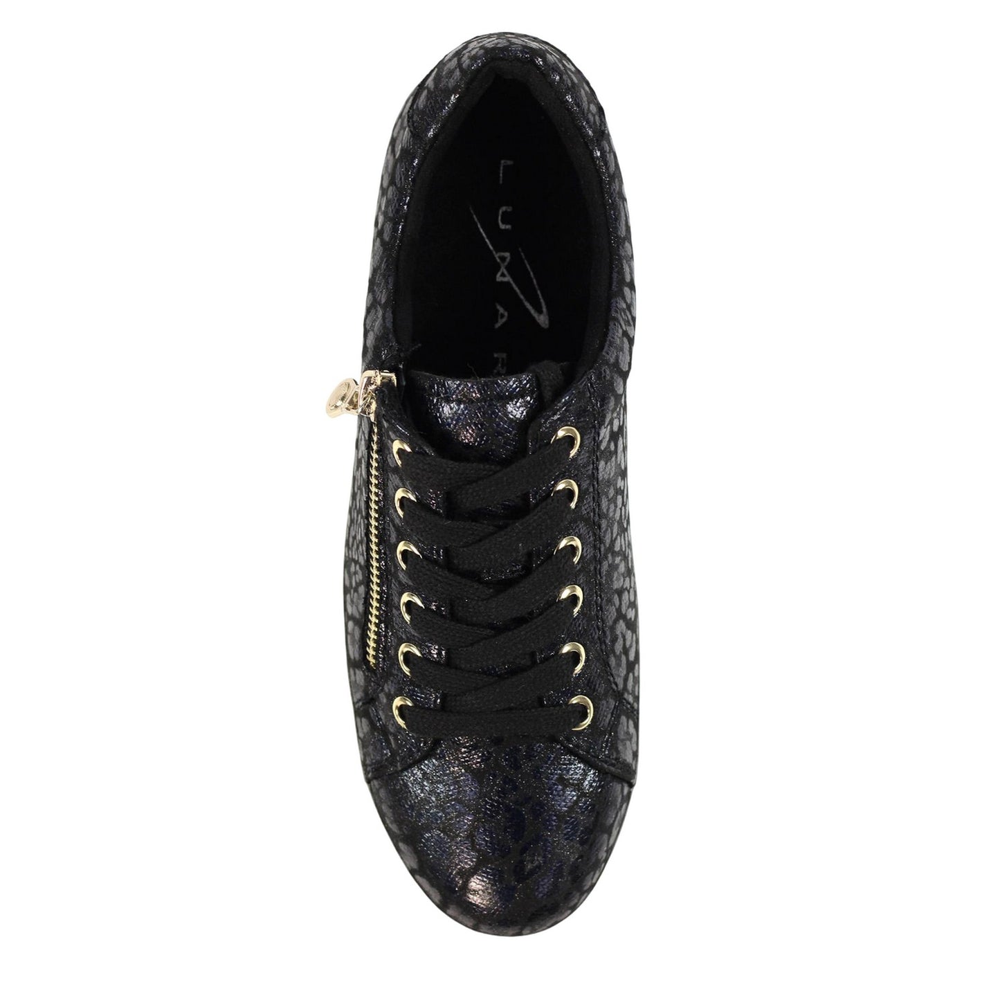 Black - Pack Shot - Lunar Womens-Ladies Charm Chunky Flat Trainers