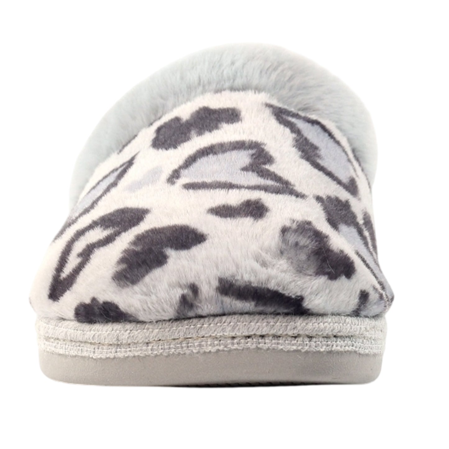 Grey - Close up - Lunar Womens-Ladies Frutti Mule Slippers