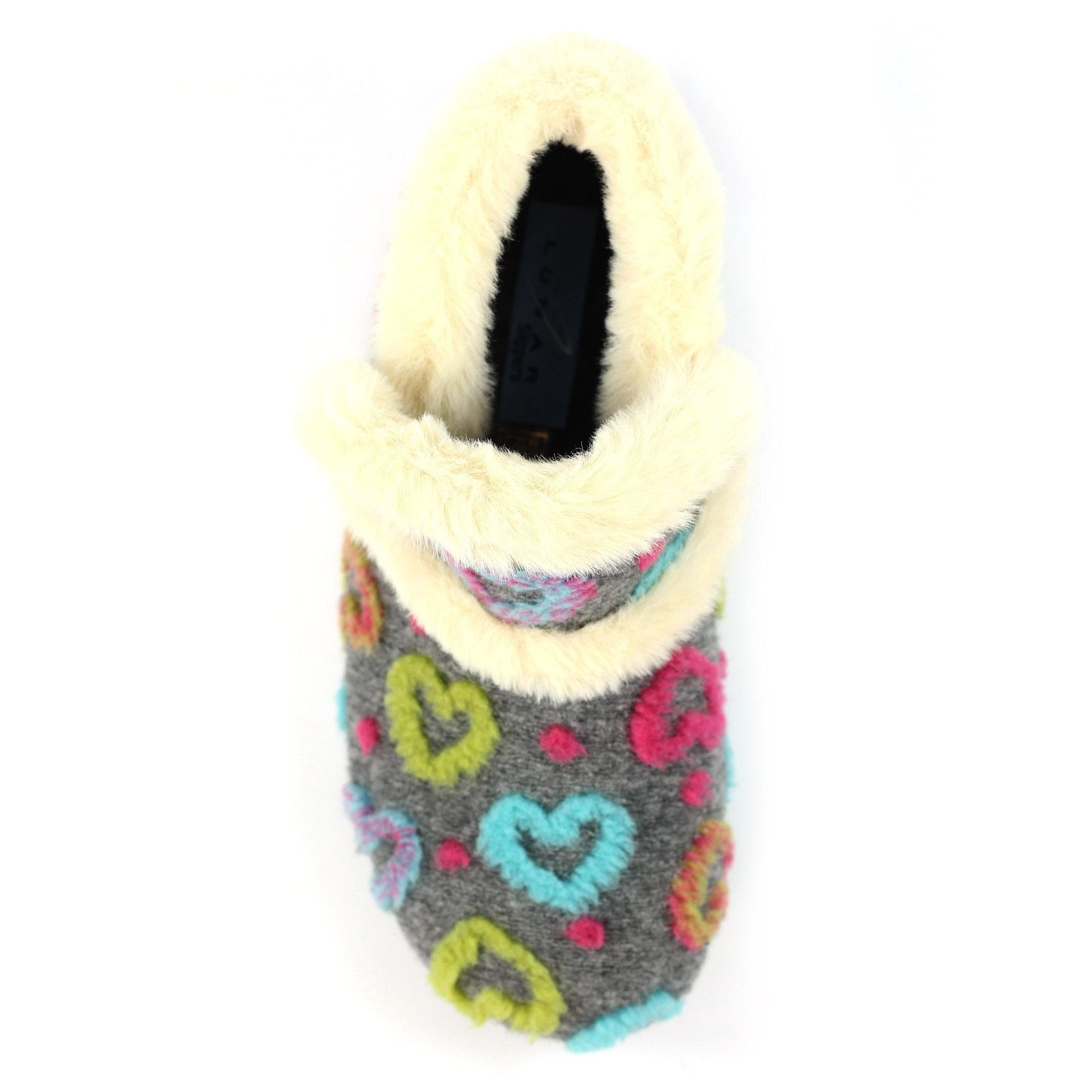 Grey - Pack Shot - Lunar Womens-Ladies Angel Slipper Boots