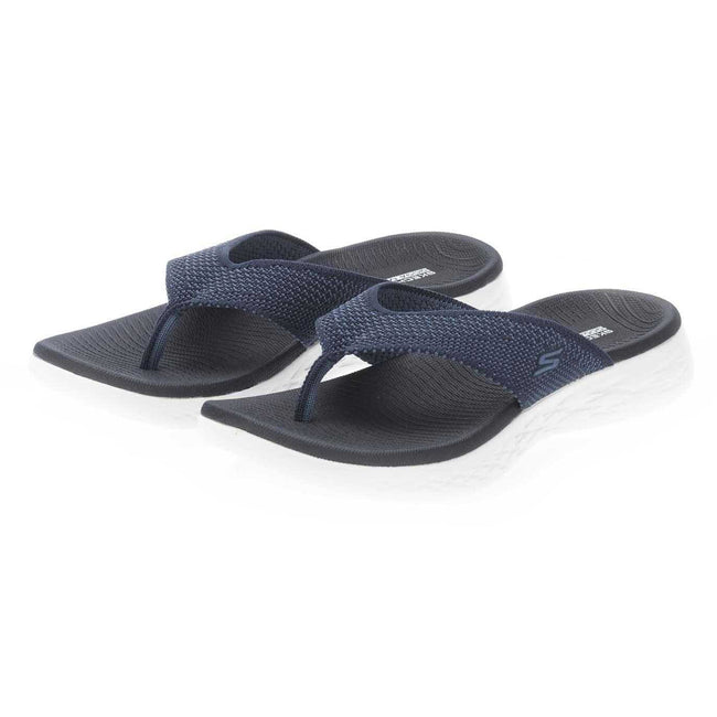 Navy - Lifestyle - Skechers Womens-Ladies On-the-GO 600 Flourish Flip Flops