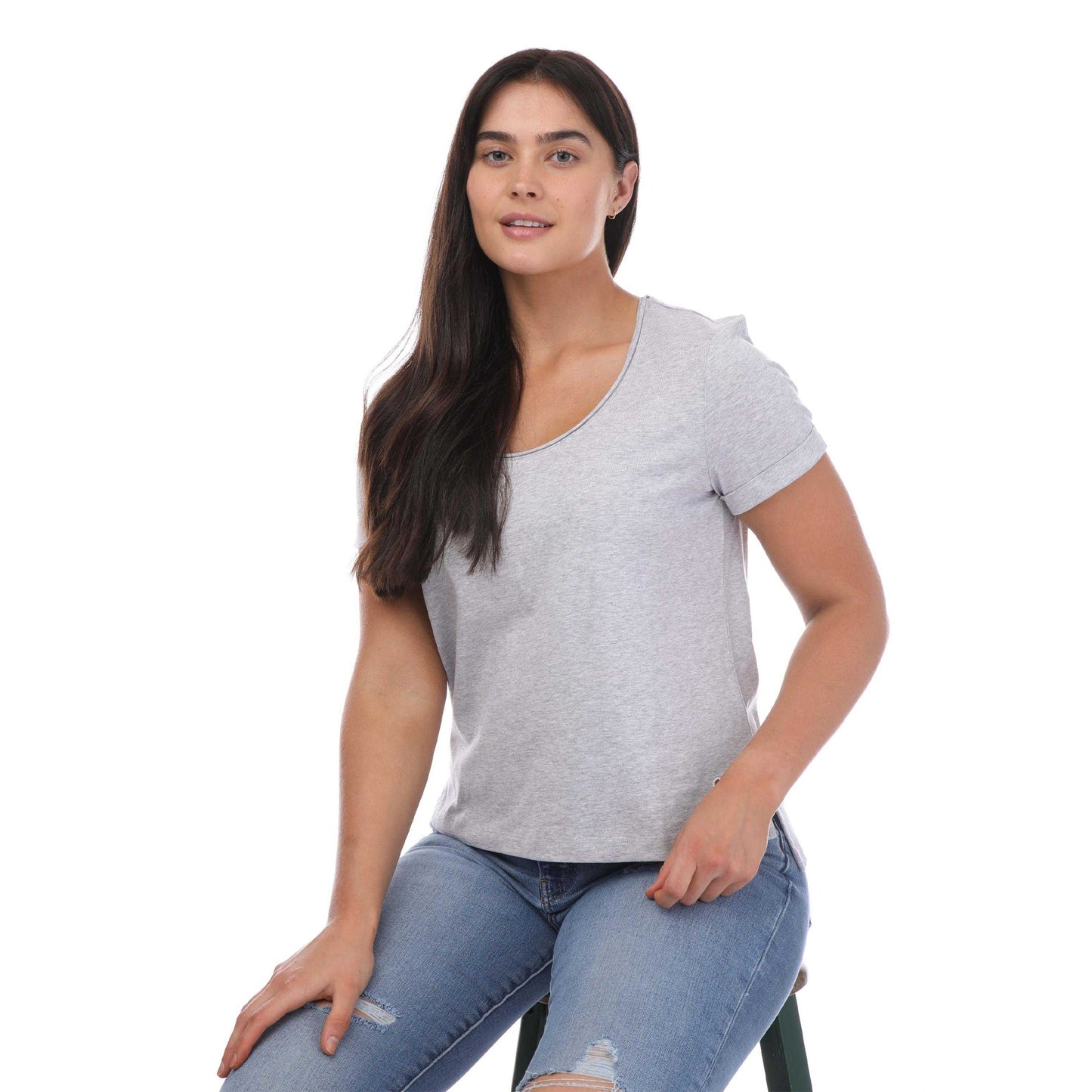Grey - Side - Ted Baker Womens-Ladies Miarna V Neck T-Shirt