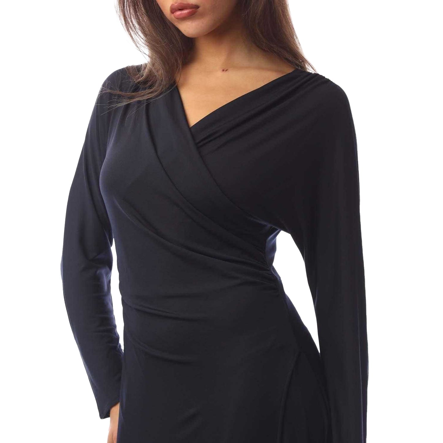 Dark Blue - Lifestyle - Boss Womens-Ladies Ettita Wrap Front Midi Dress