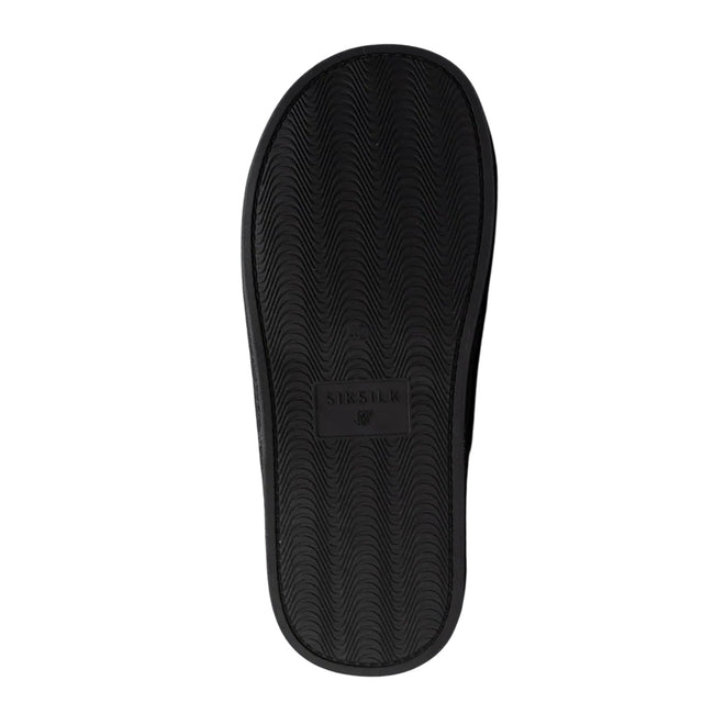 Black - Side - SikSilk Womens-Ladies Embroidered Logo Slippers