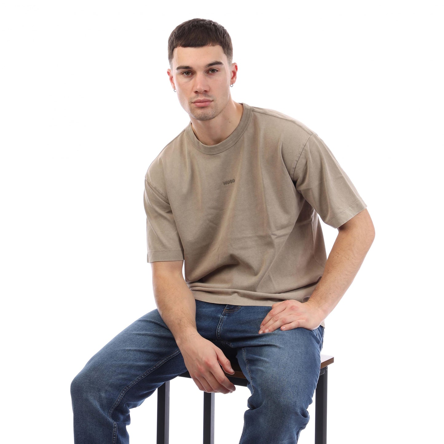 Brown - Lifestyle - Hugo Mens Docku Logo T-Shirt