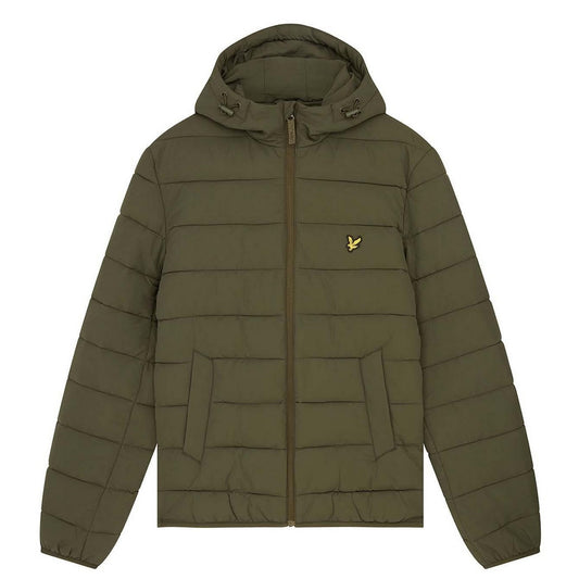 Olive - Front - Lyle & Scott Mens Lightweight Puffer Jacket
