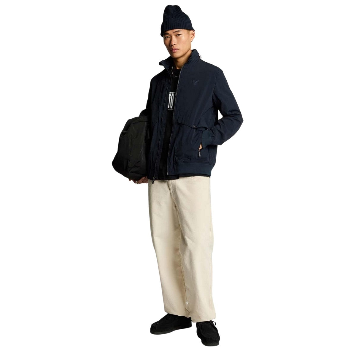Blue - Close up - Lyle & Scott Mens Crinkled Nylon Jacket