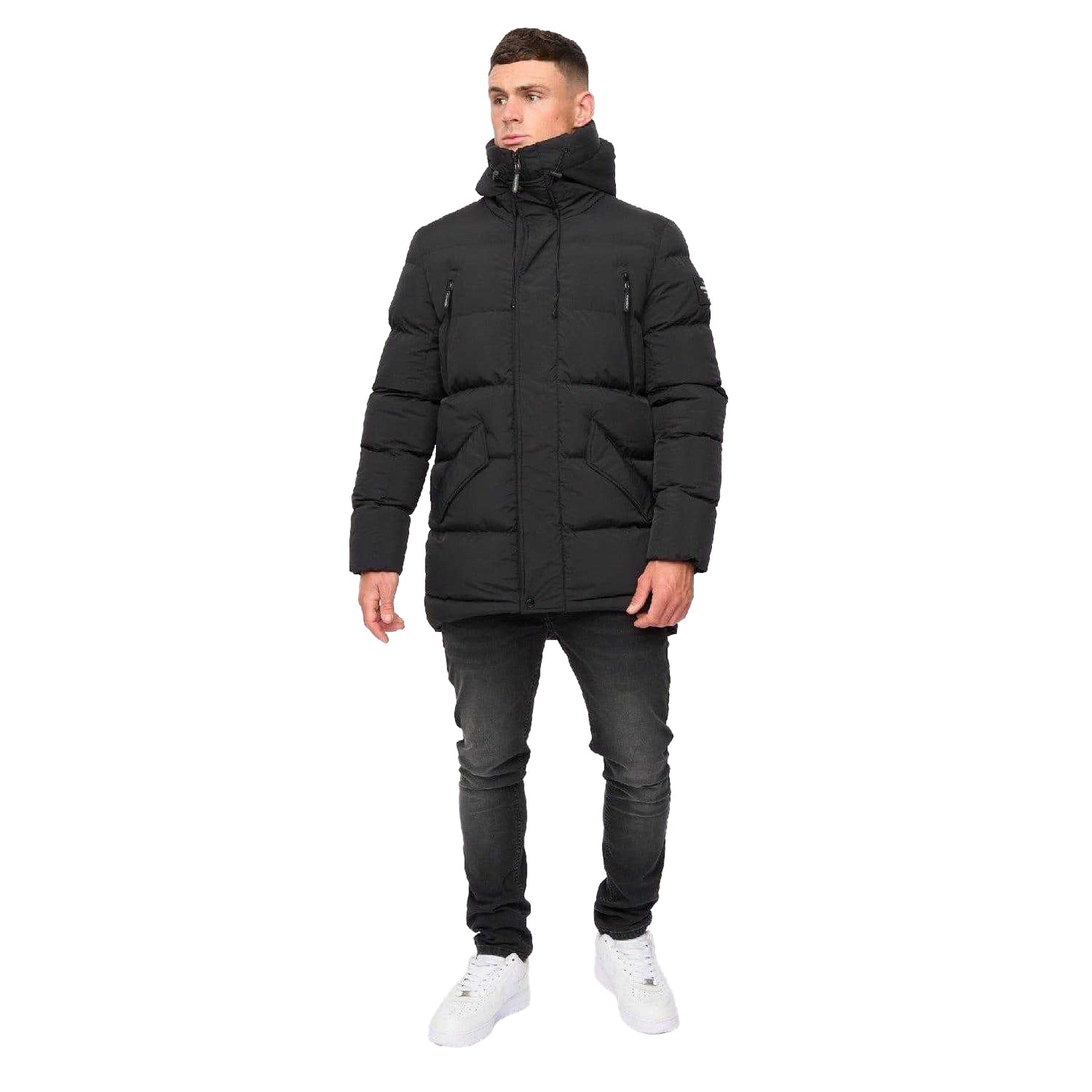 Black - Close up - Crosshatch Mens Kaptoore Jacket
