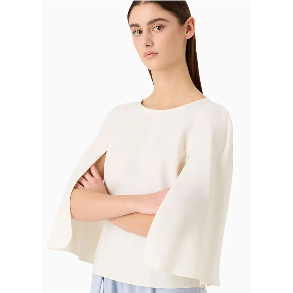 White - Back - Emporio Armani Womens-Ladies Plain Top