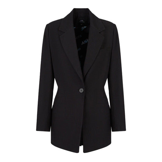 Black - Front - Armani Exchange Womens-Ladies Plain Blazer