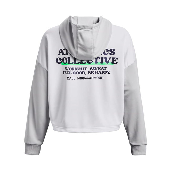 White - Back - Under Armour Womens-Ladies Fleece Hoodie