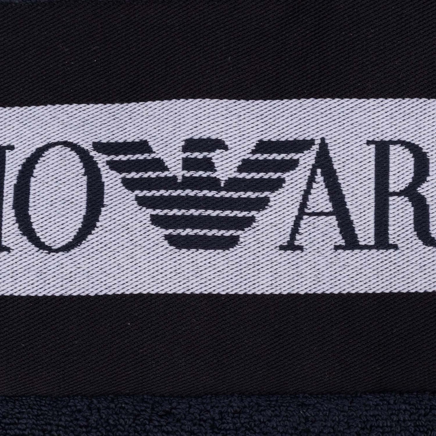 Navy - Back - Emporio Armani Big Logo Woven Towel