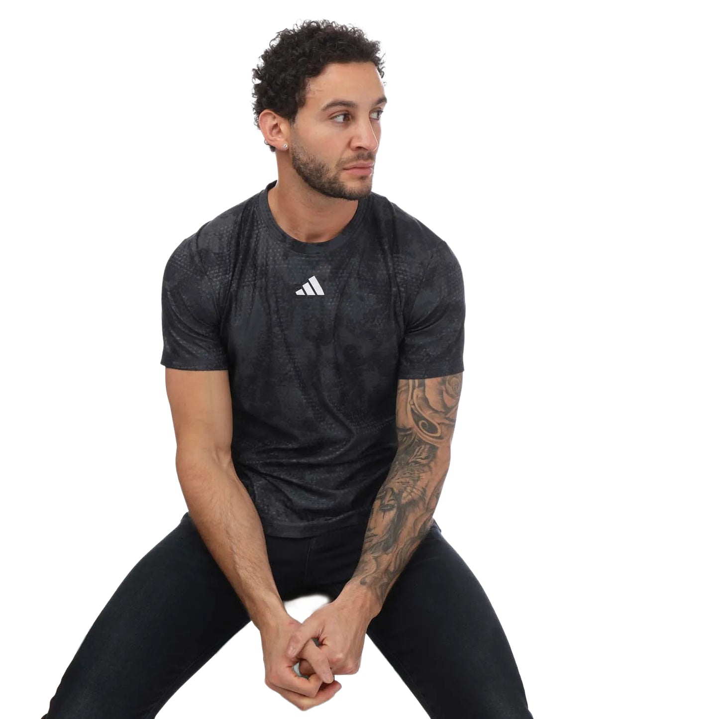 Grey - Side - Adidas Mens Tennis T-Shirt
