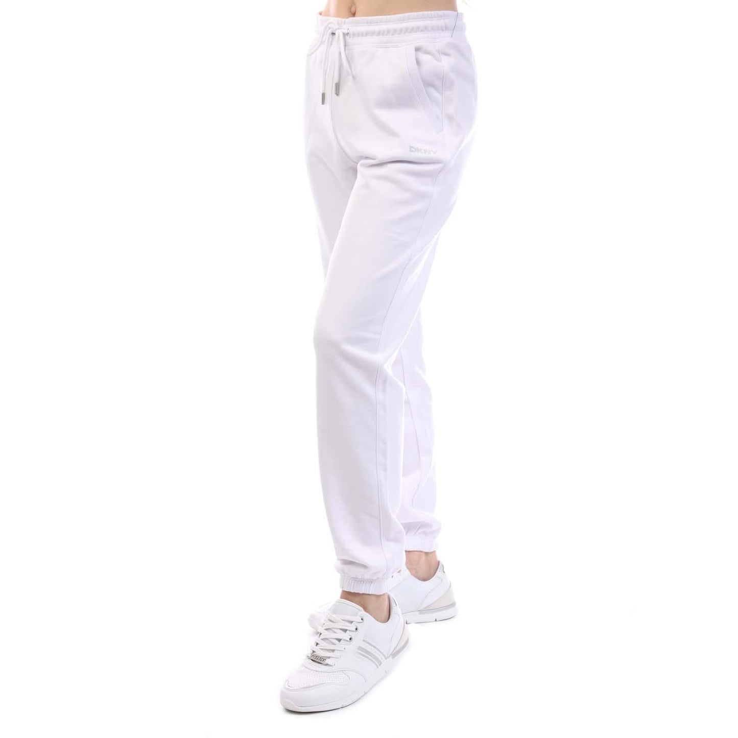 White - Lifestyle - DKNY Womens-Ladies Studded Logo Relaxed Fit Jogging Bottoms