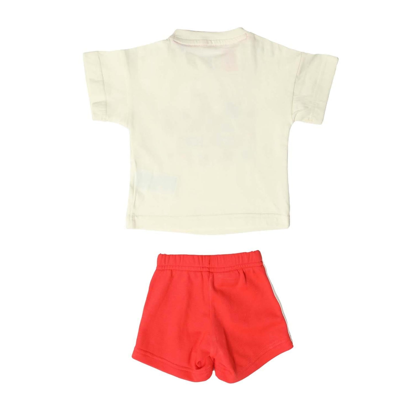 White-Red - Back - Adidas Childrens-Kids Essentials Fruit All-Over Print Top & Bottom Set